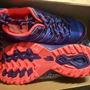 The North Face Navy and Coral Trail Shoes